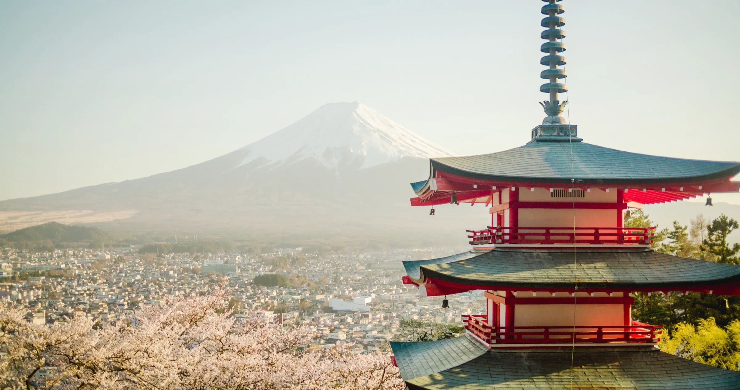 Chureito Pagoda with a view of Mt. Fuji
